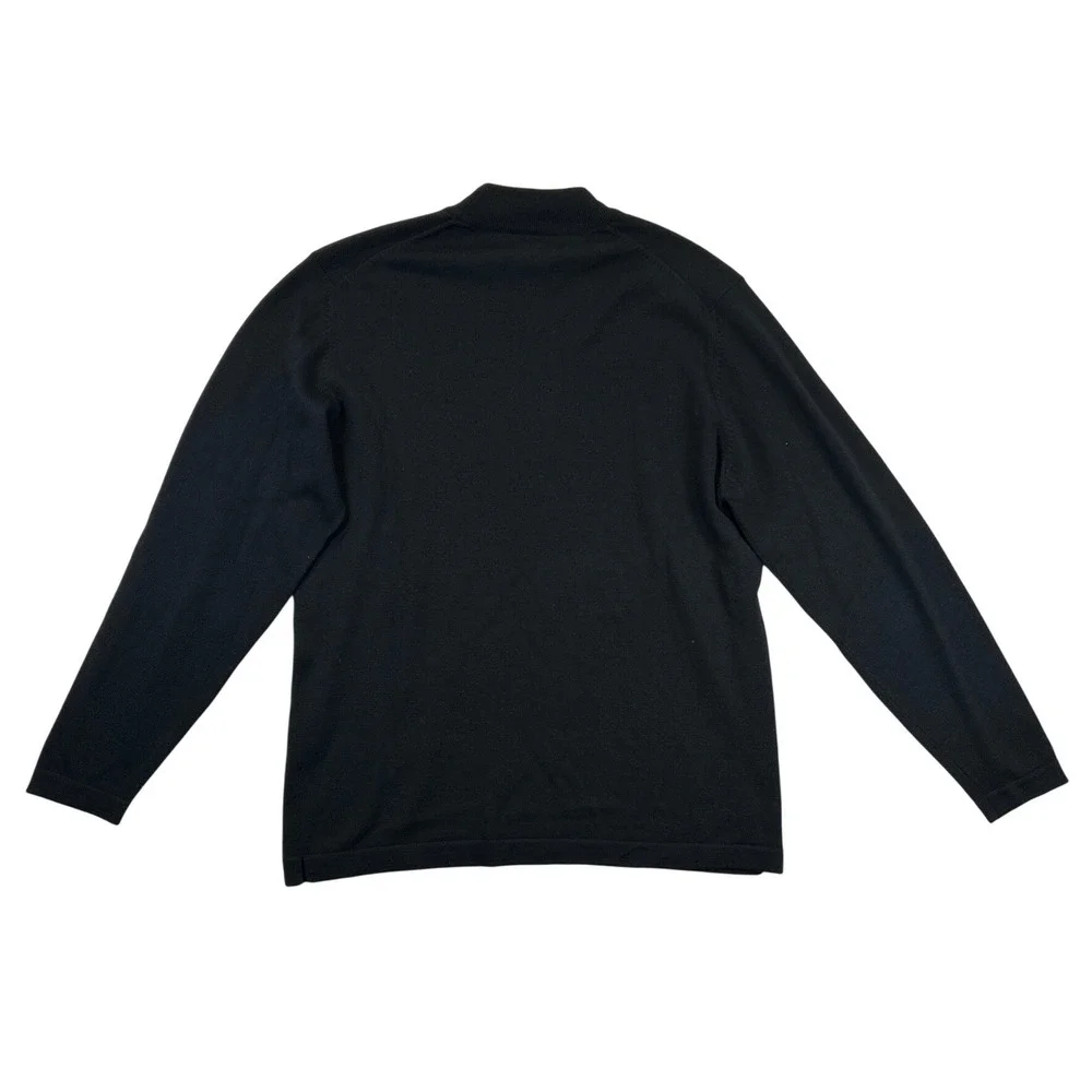 Banana Republic Sweater Mens‎ L Black Mock Neck Merino Wool Good Italian Knit